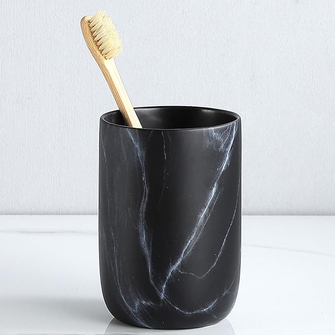 Black Marble Toothbrush Holder by BSDISP