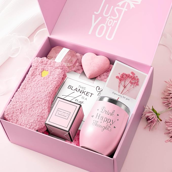 for Women, Self Care Get Well Soon Gifts, Luxury Rose Spa Bath Gift Basket - Image 2