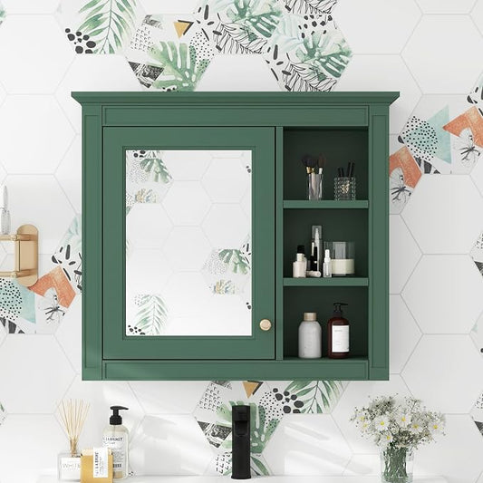 30'' x 28'' Green Medicine Cabinet, Wall Mounted Bathroom Storage Cabinet by THINK30