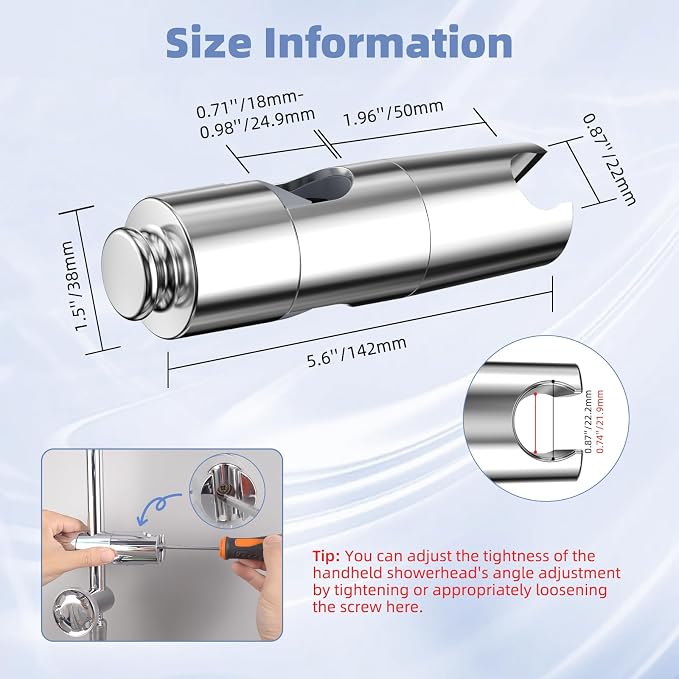 Hibbent Adjustable Shower Head Holder - Image 8