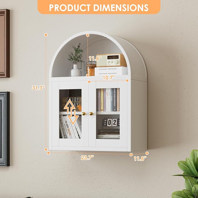 Arched Wall Cabinet, Bathroom Wall Mounted Cabinet - Image 3