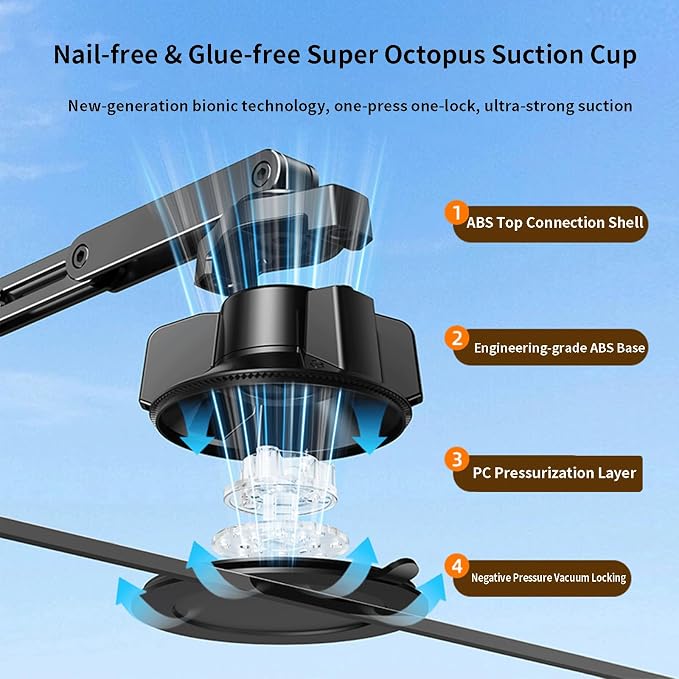 Adjustable Shower Head Holder, Strong Suction Cup Handheld Shower Wand Holder - Image 5