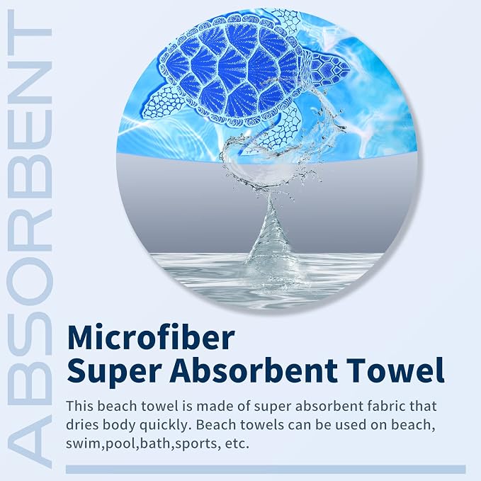 4 Pack Lightweight Thin Beach Towel Oversized 71"x32" Big Extra Large - Image 6