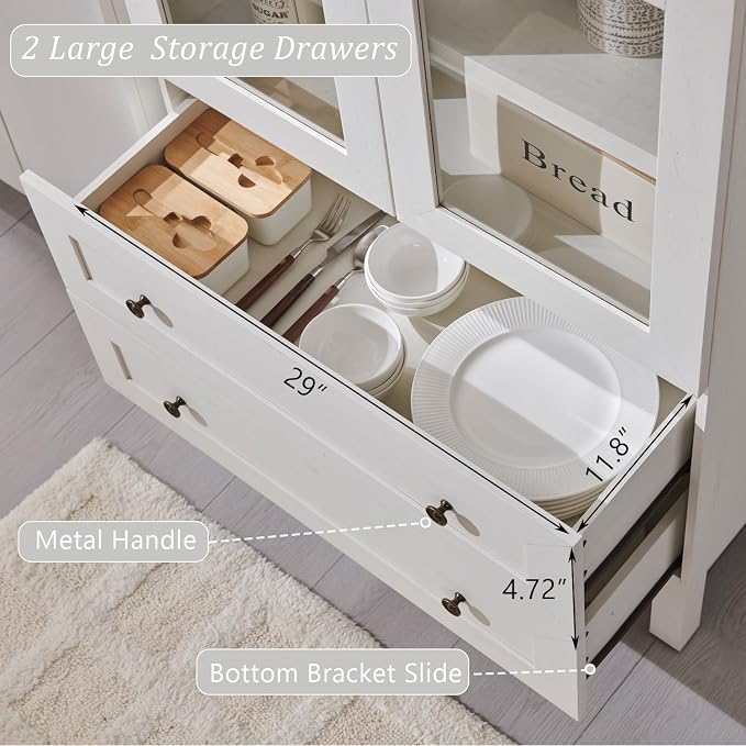 71" Tall Arched Kitchen Pantry Cabinet, Wood Kitchens Storage Cabinets - Image 5