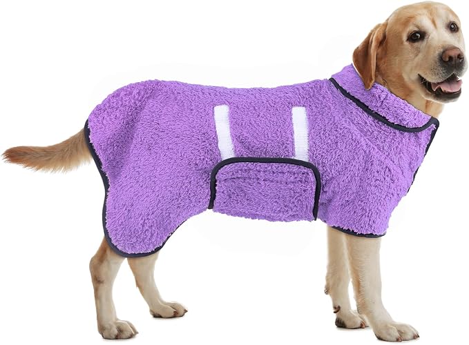 Bienbee Dog Bathrobe, Quick Drying Super Absorbent Dog Robes by Bienbee