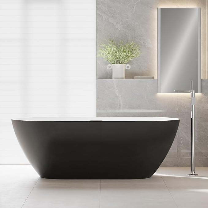 67 Inch Acrylic Freestanding Bathtub, Acrylic Soaking Bathtub - Image 2