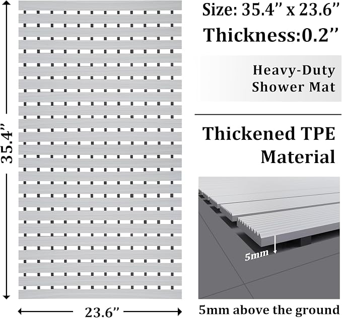 Non Slip Large Shower Mat, Extra Large Shower Mats - Image 8