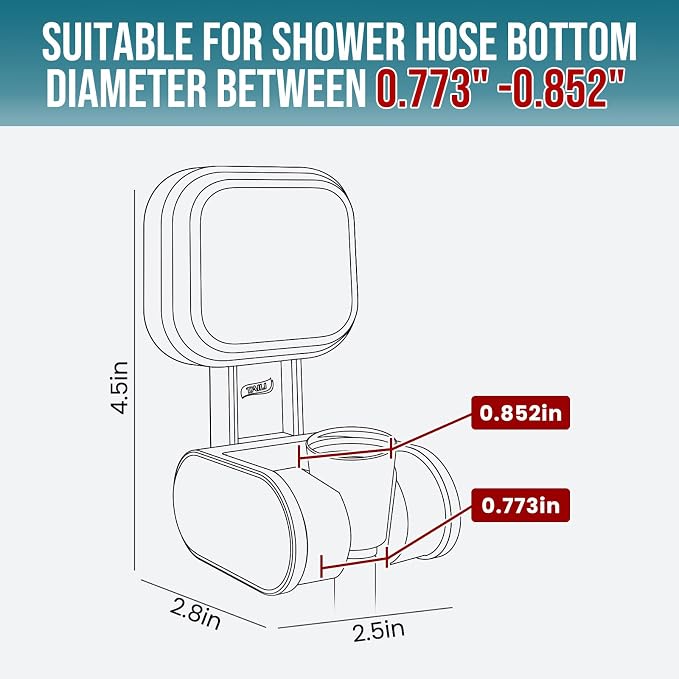 TAILI Suction Cup Shower Head Holder Handheld Showerhead Bracket Adjustable - Image 2