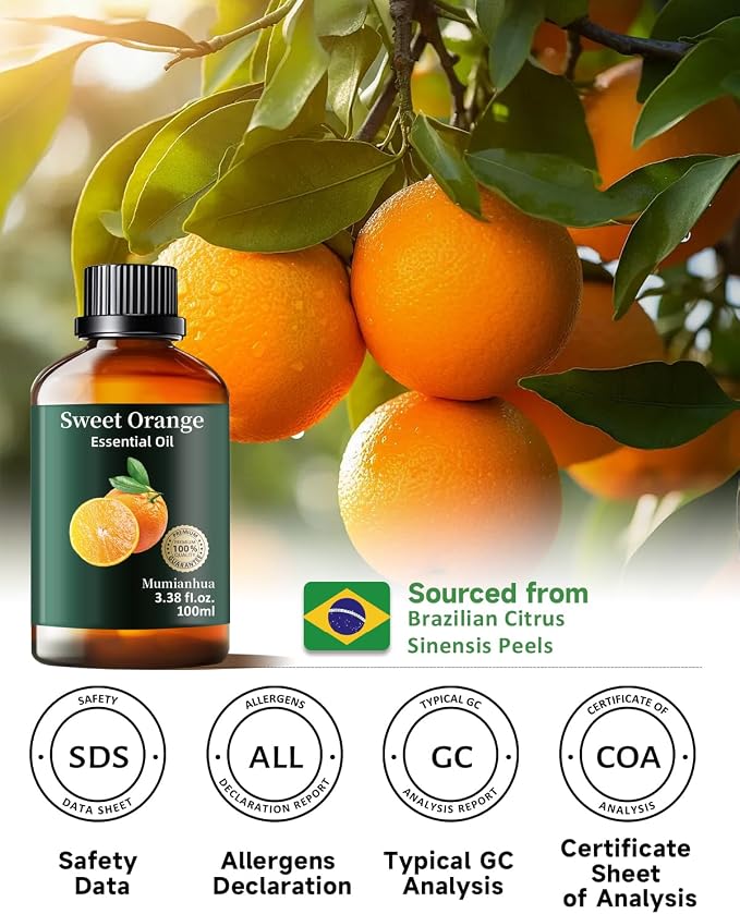 Orange Essential Oil Pure, Mumianhua Natural Sweet Orange Oil - Image 6