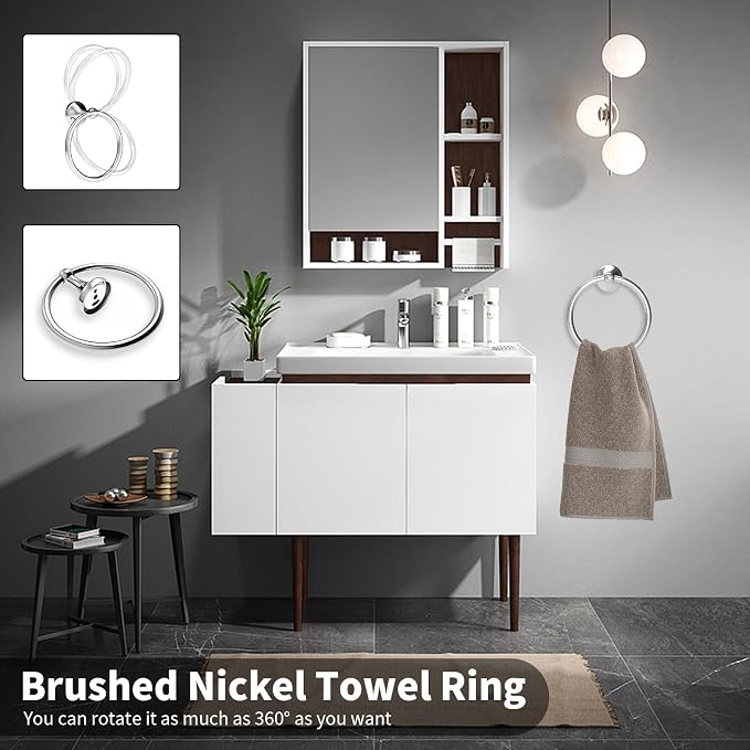 Newfun 8-Pieces 24" Bathroom Hardware Set, Bathroom Accessory Set, Includes 24" - Image 4