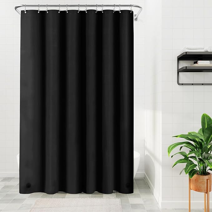 Barossa Design Extra Long Black Shower Curtain Liner by BarossaDesign
