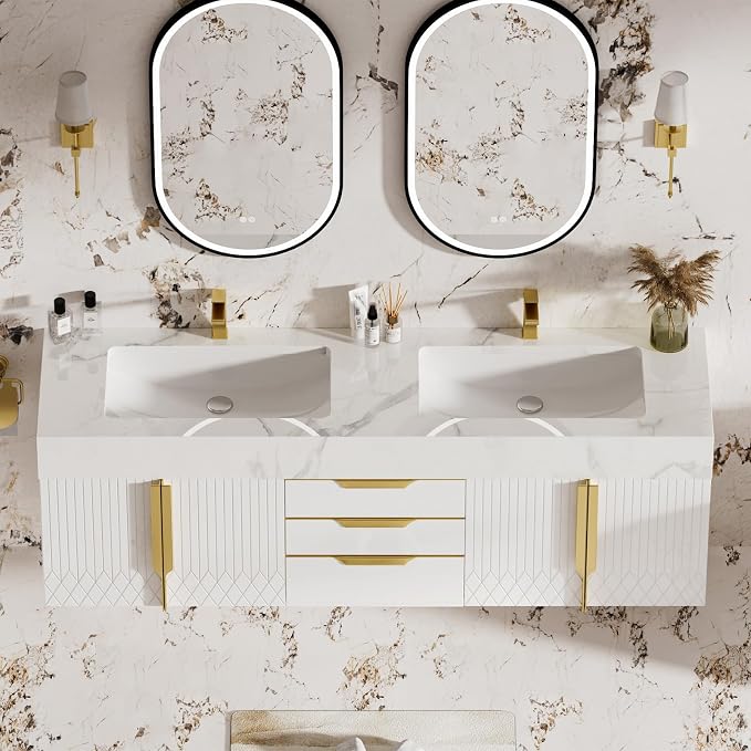 homary 59" Floating Bathroom Vanity - Image 6
