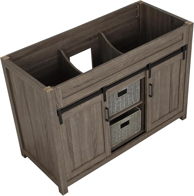 TILE & TOP Farm Barn 48" Single Bathroom Vanity Cabinet Without Top, Antique - Image 6