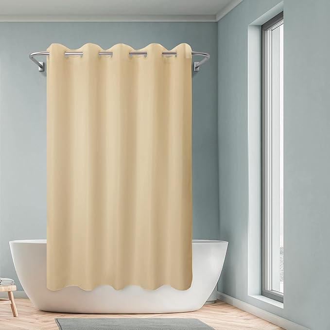 Fabric Shower Curtain No Hooks & Liner Needed - Image 7