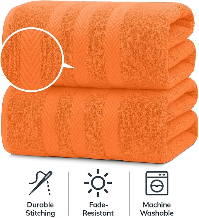 RIVERSIDE Pack of 2 Extra Large Bath Sheets 35 x 70 Inches - Image 3