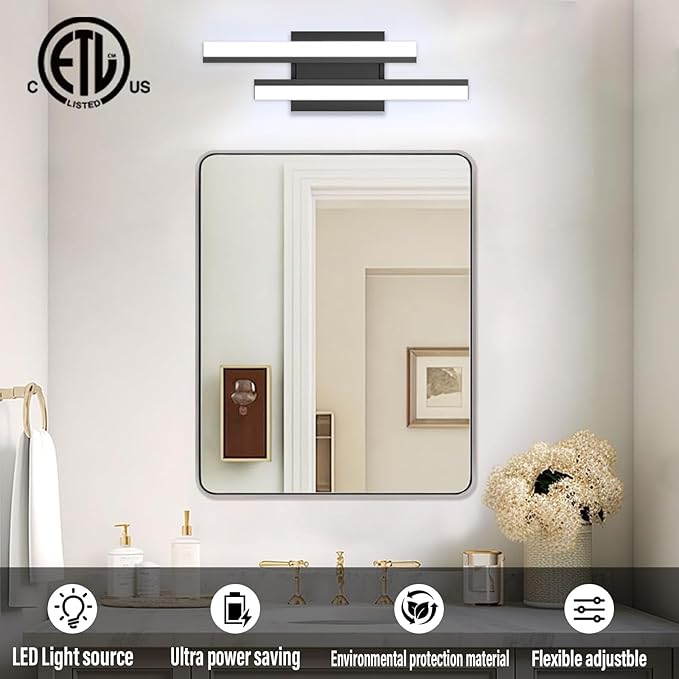 Bathroom Vanity Light 18 inch-Bathroom Light Fixtures, 18W 5000K Mirror Bath - Image 3