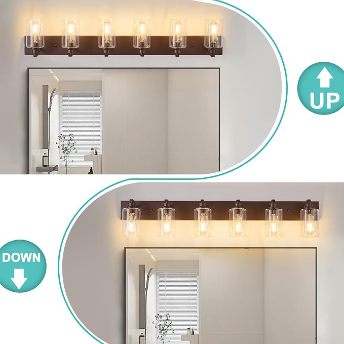 6-Light Bathroom Light Fixtures Modern ORB Vanity Lights - Image 5