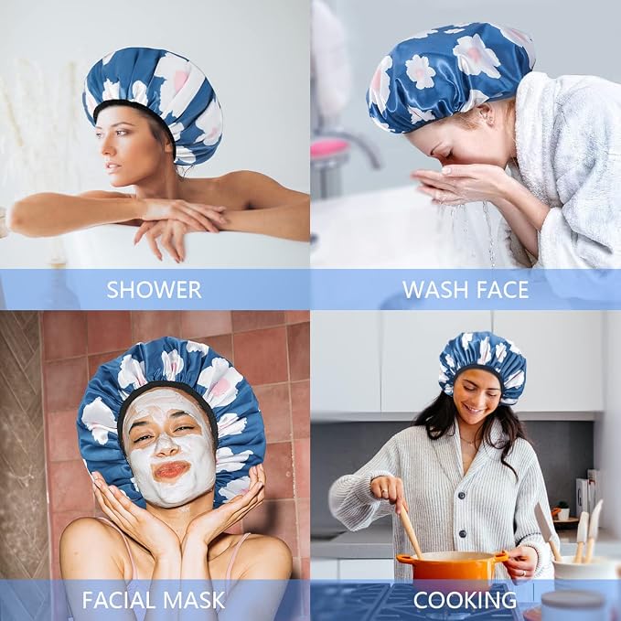 Aquior Shower Cap, Terry Lined Shower Cap - Image 5