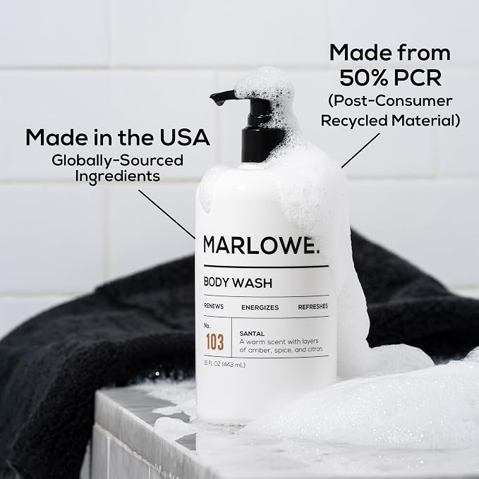 MARLOWE. No. 103 Body Wash 15 oz Pump, Energizing & Refreshing Shower Gel - Image 8