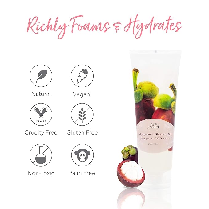 100% PURE Mangosteen Shower Gel Natural Foaming & Hydrating Body Wash - Image 7