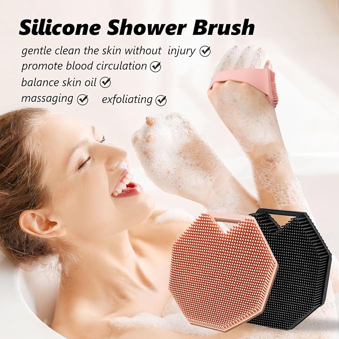 2 Pack Silicone Body Scrubber, Exfoliating Body Scrubber - Image 5