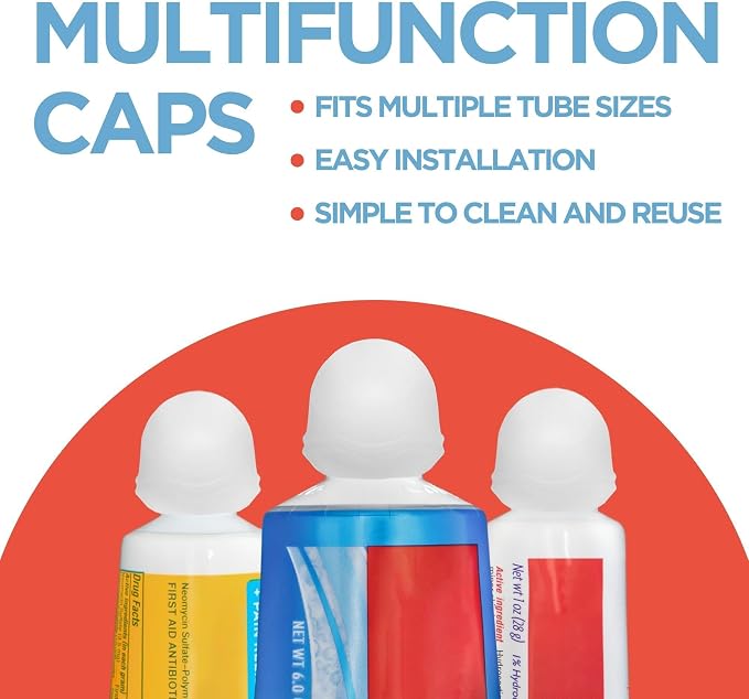 Chrome Cherry SqueezMe Self-Closing Toothpaste Caps, Silicone Lid - Image 3