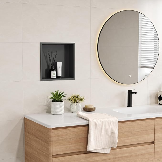 Neodrain 12X12Inch Shower Niche in Wall, Gun Metal Stainless Niche NO Tile - Image 6