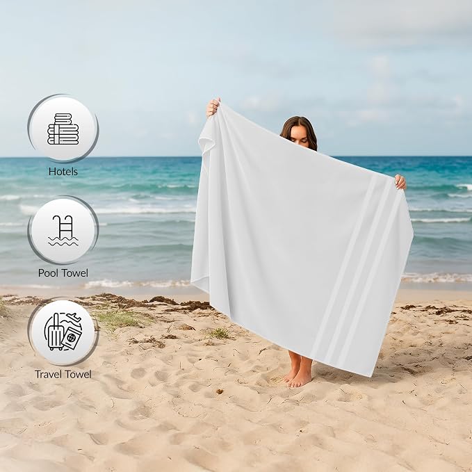 RIVERSIDE Pack of 2 Extra Large Bath Sheets 35 x 70 Inches - Image 6