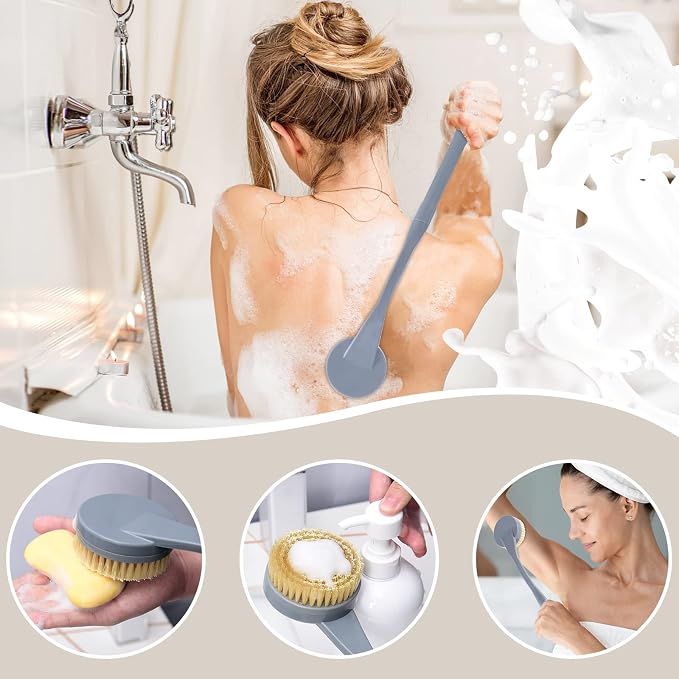 Back Brush Long Handle for Shower, 20.5” Back Bath Brush for Shower, Back - Image 5