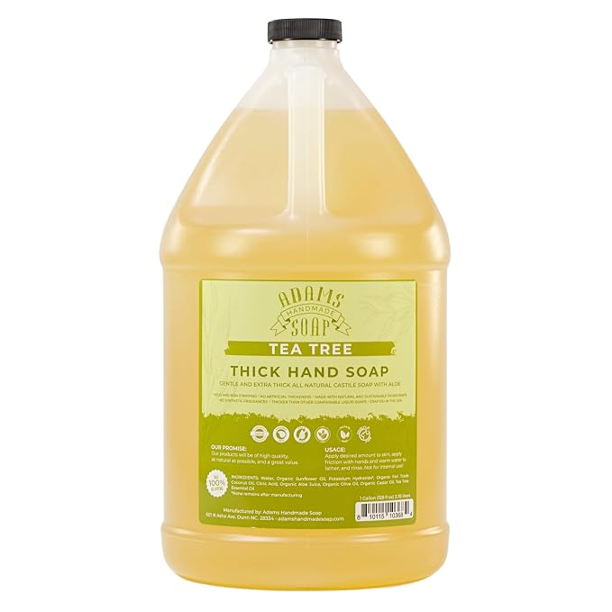 Adams Handmade Soap Thick Organic Castile Liquid Hand Soap 1 Gallon Refill by AdamsHandmadeSoap