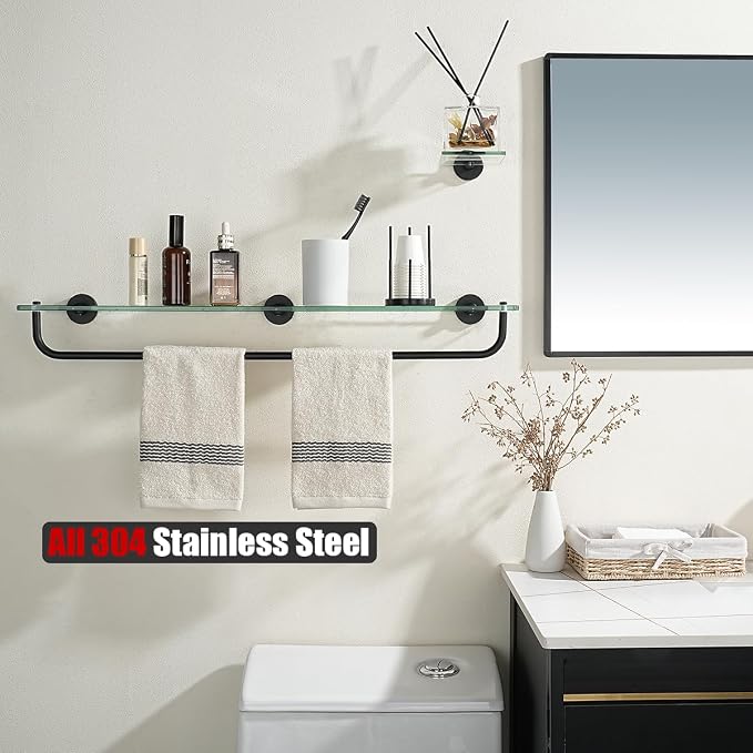JQK Bathroom Glass Shelf, Shelf - Image 4