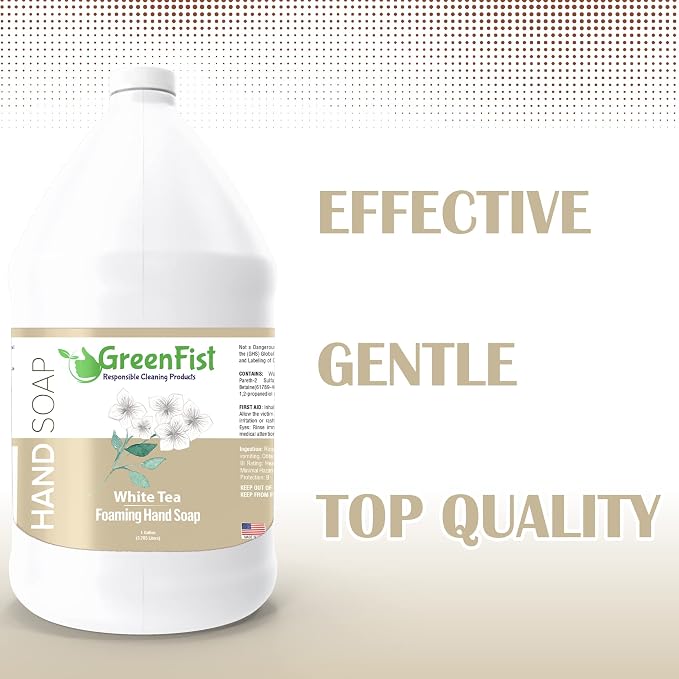GreenFist Foaming Hand Soap Refills White Tea Scent Jug Foam Refill Made in USA - Image 2