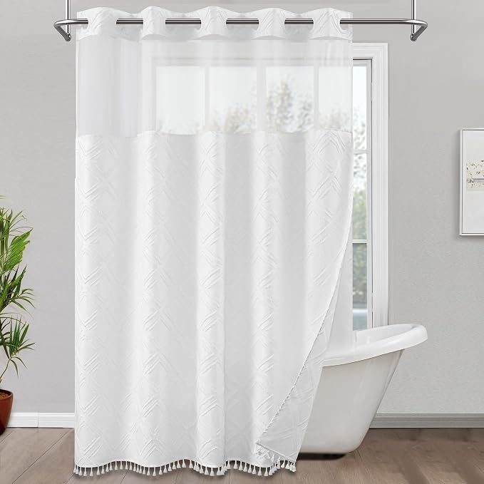 ROSERY No Hook Shower Curtain by ROSERY