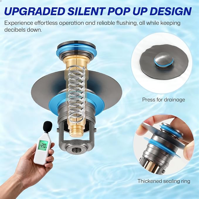 Upgraded Bathroom Sink Drain Strainer, Universal Stainless Steel Sink Stopper - Image 6
