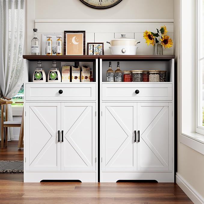 White Floor Cabinet, Farmhouse Storage Cabinet - Image 7