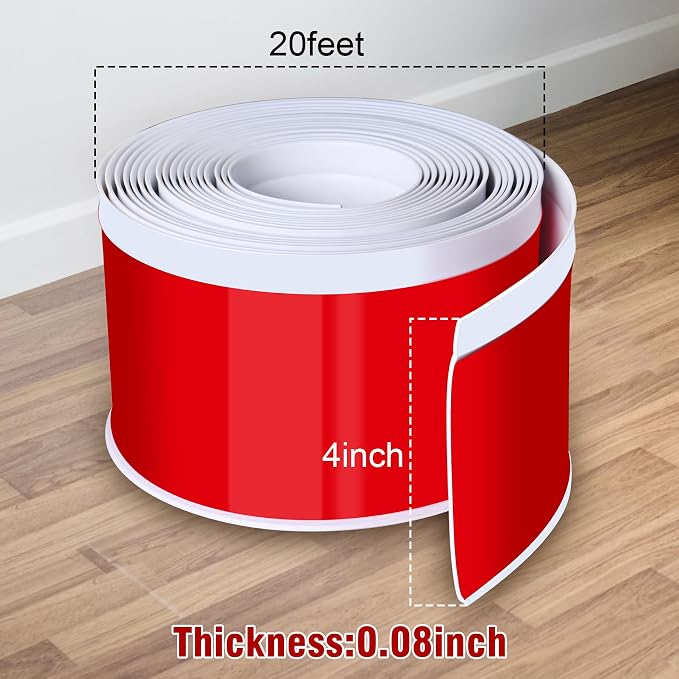 Vinyl Baseboard Molding Trim 4 Inch x 20 Feet Peel and Stick Baseboard Trim - Image 2