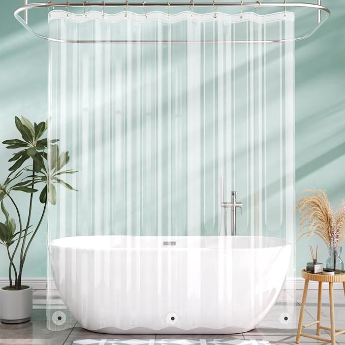 AmazerBath 70x72 Inch Shower Curtain Liner, RV Clear Shower Curtain Liner by AmazerBath