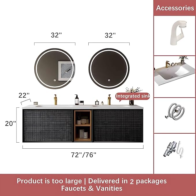 Double Sink Bathroom Vanity Set - Image 7