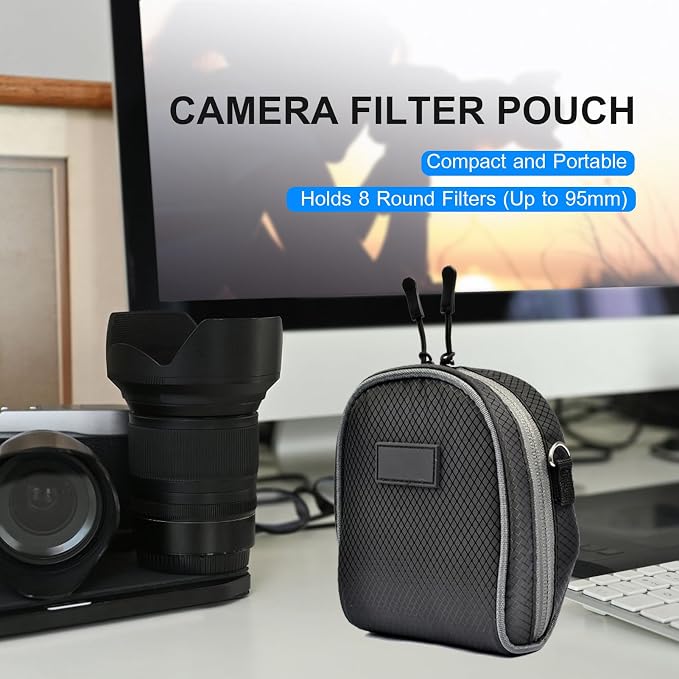 8 Pockets Camera Lens Filter Pouch, Water and Professional Photography Filter - Image 3