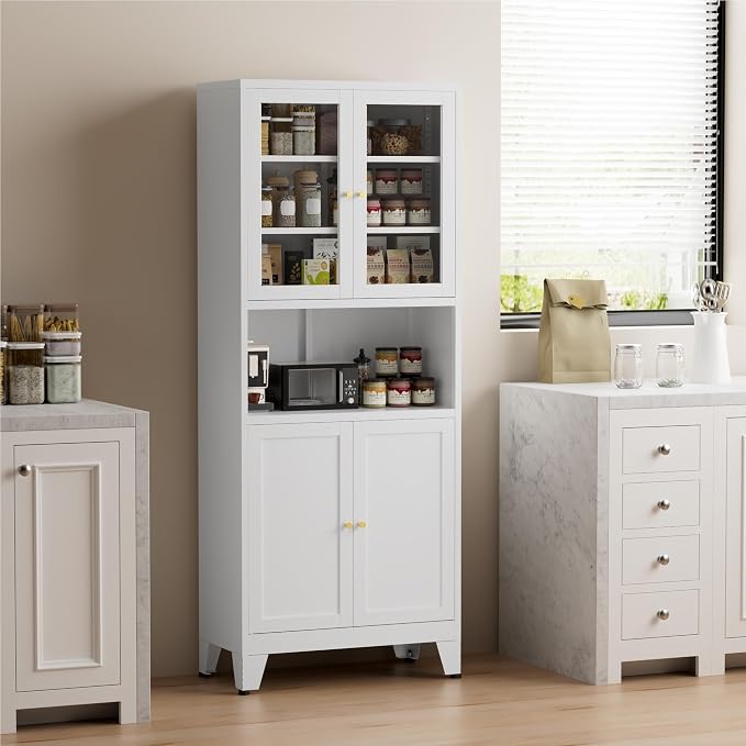 COFaR 69" Tall Modern Kitchen Pantry, Metal Storage Cabinet - Image 6