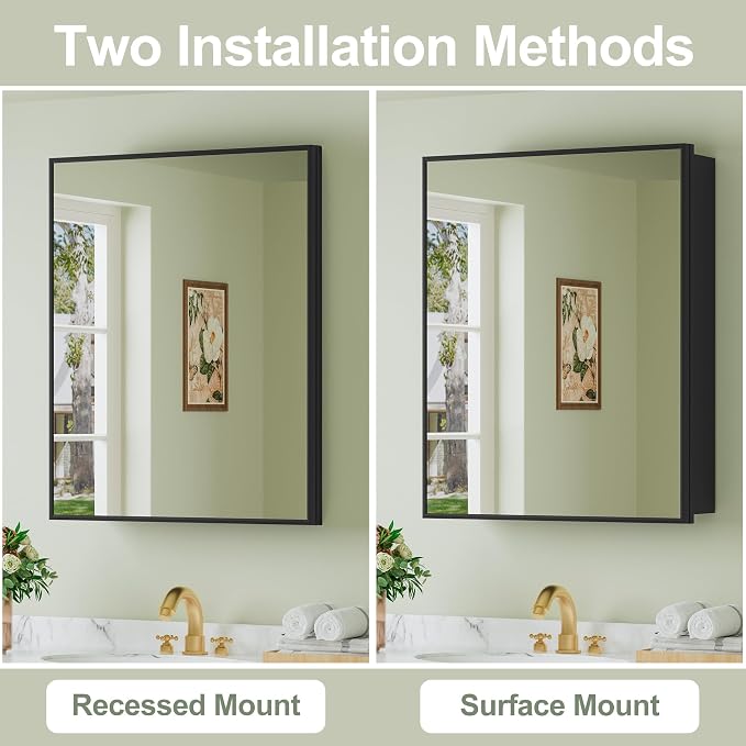 Buruis 24" x 30" Framed Medicine Cabinet - Image 4