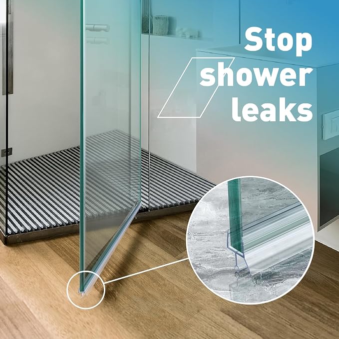Shower Door Bottom Seal, Frameless Glass Door Seal Strip to Seal 12mm Gap - Image 5