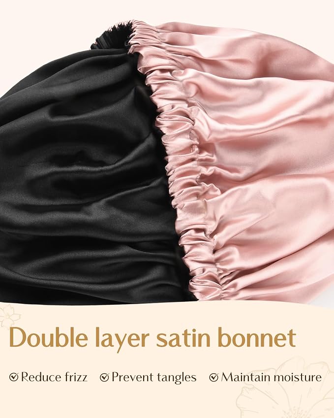 YANIBEST Adjustable Satin Bonnet Double Layer Hair Bonnet - Image 4