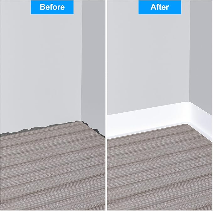 Duzzy Flexible Baseboard Molding Trim, 5 Inch x 60 Feet Peel and Stick Rubber - Image 3