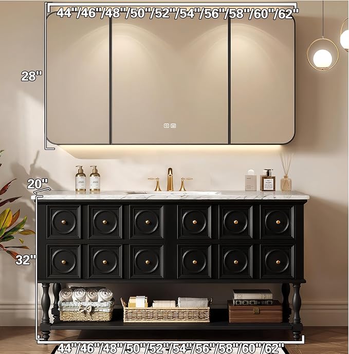 56IN Bathroom Vanity with Sink - Image 7