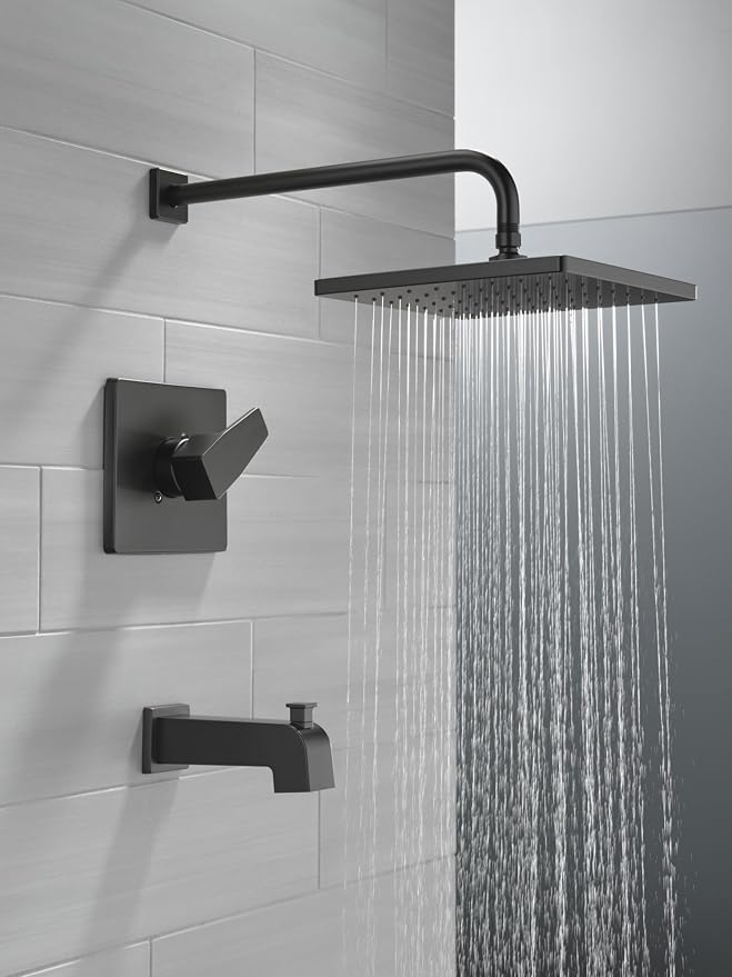 Delta Faucet Modern Raincan Square Single-Function Tub and Shower Trim Kit - Image 9