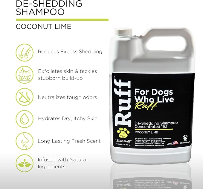 Ruff by Lillian Ruff 15:1 Concentrated Deshedding Dog Shampoo – Extra-Strength - Image 2