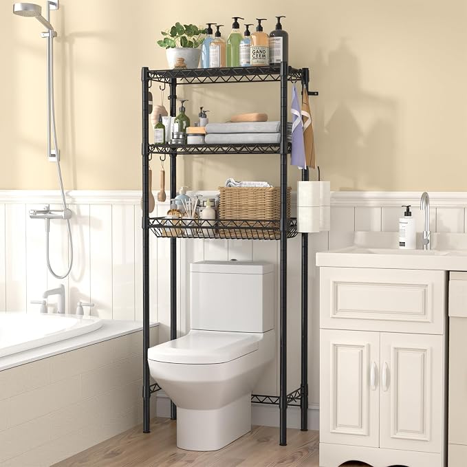 Over The Toilet Storage Shelf, Adjustable Bathroom Organizer - Image 2