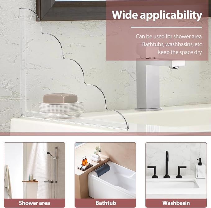 2 Pack Acrylic Tub Corner Guards Water Resisting Transparent Bathtub Corner - Image 5