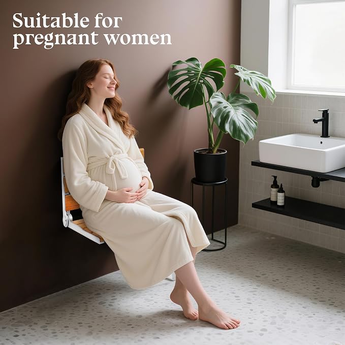 Wall Mounted Shower Seat - 16IN Fold Down Shower Seat - Image 5